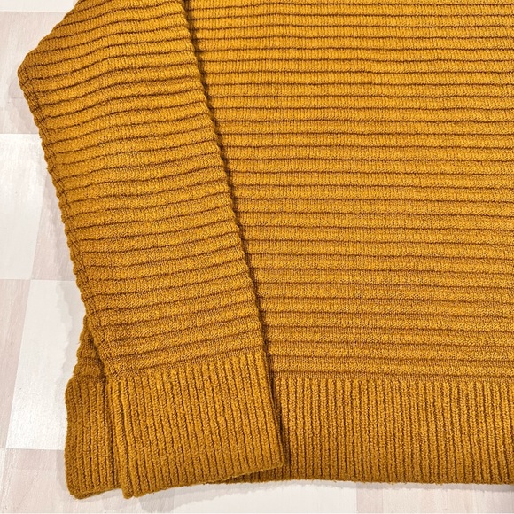 madewell belmont mustard yellow coziest yarn wool blend mockneck sweater - Picture 4 of 7